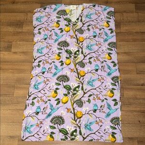 Nicoblu Size XS Flora Kaftan Lavender Hummingbird Print Beach Swim Pool Cover Up